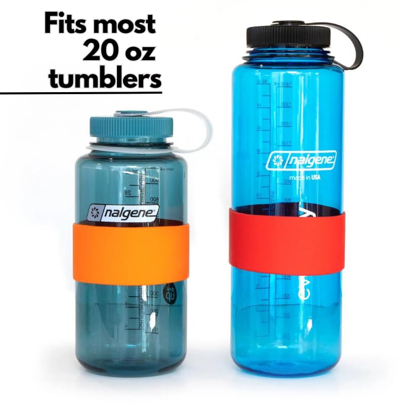 Grifiti Band Joes Grip Rubber Bands 5 x 2 Inch Flat 10" Circumference 3.18" Diameter 5 Pack Long Lasting Assorted Colorful Silicone Grip Cooking Grade Heat Cold UV Chemical Resistant Tumblers Thermo Travel Water Bottles Rubberbands - Image 3